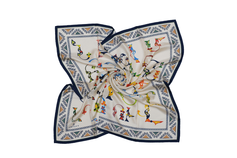 Silk Scarf “Armenian Medieval Ornamental Letters” | Artuyt