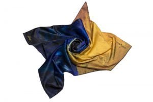 Neck Scarf "Blue and Yellow Composition"