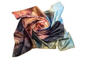 Silk scarf “Several episodes from Joconda’s life”