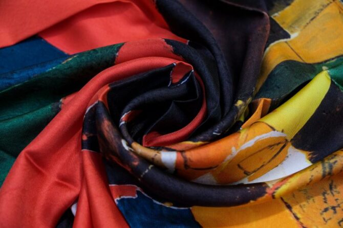 Silk Scarf “Self-Portrait in an Antique Crown” - Image 2