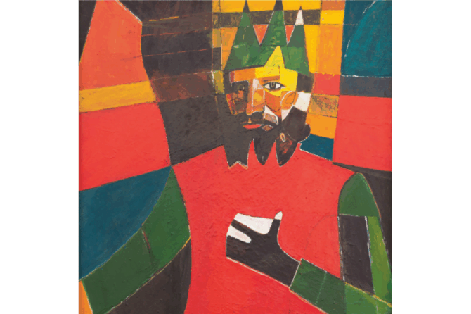 Silk Scarf “Self-Portrait in an Antique Crown” - Image 3