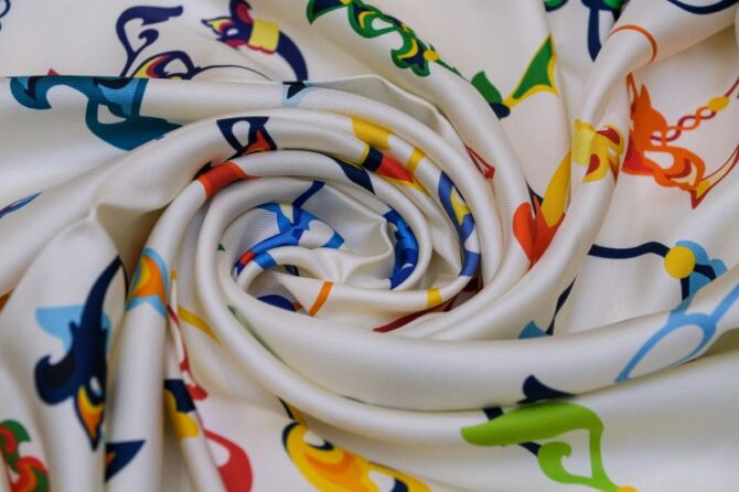 Silk Scarf “Armenian Medieval Ornamental Letters” - Image 2