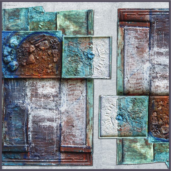 Silk Scarf “Composition #97" - Image 3