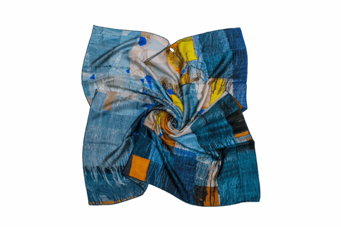 Silk Scarf “Invention of the Bicycle #5”