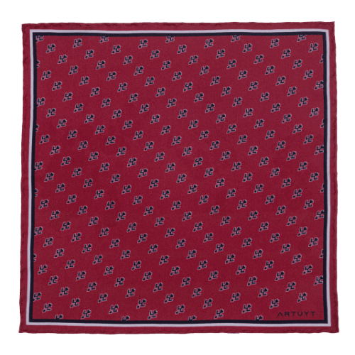 Silk Twill Pocket Square "Samples of Ornaments"