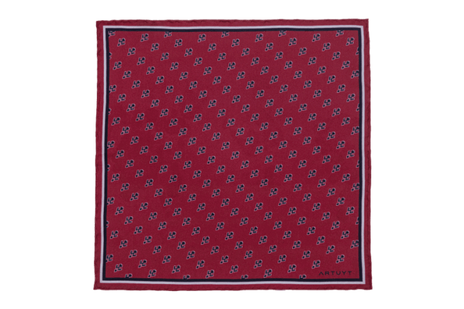 Silk Twill Pocket Square "Samples of Ornaments"