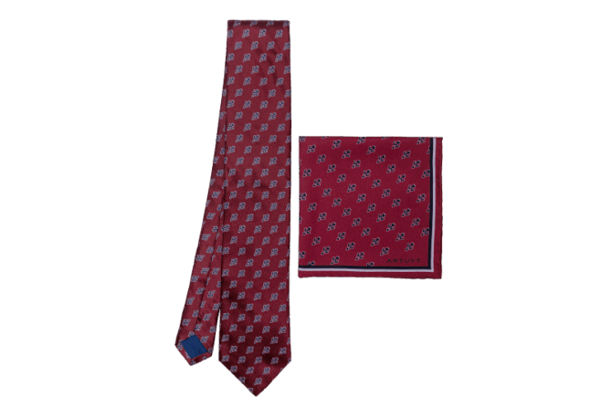 Tie and Pocket Square Set "Samples of Ornaments"
