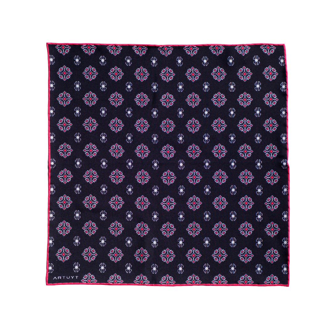 Silk Twill Pocket Square "Samples of Ornaments #4"
