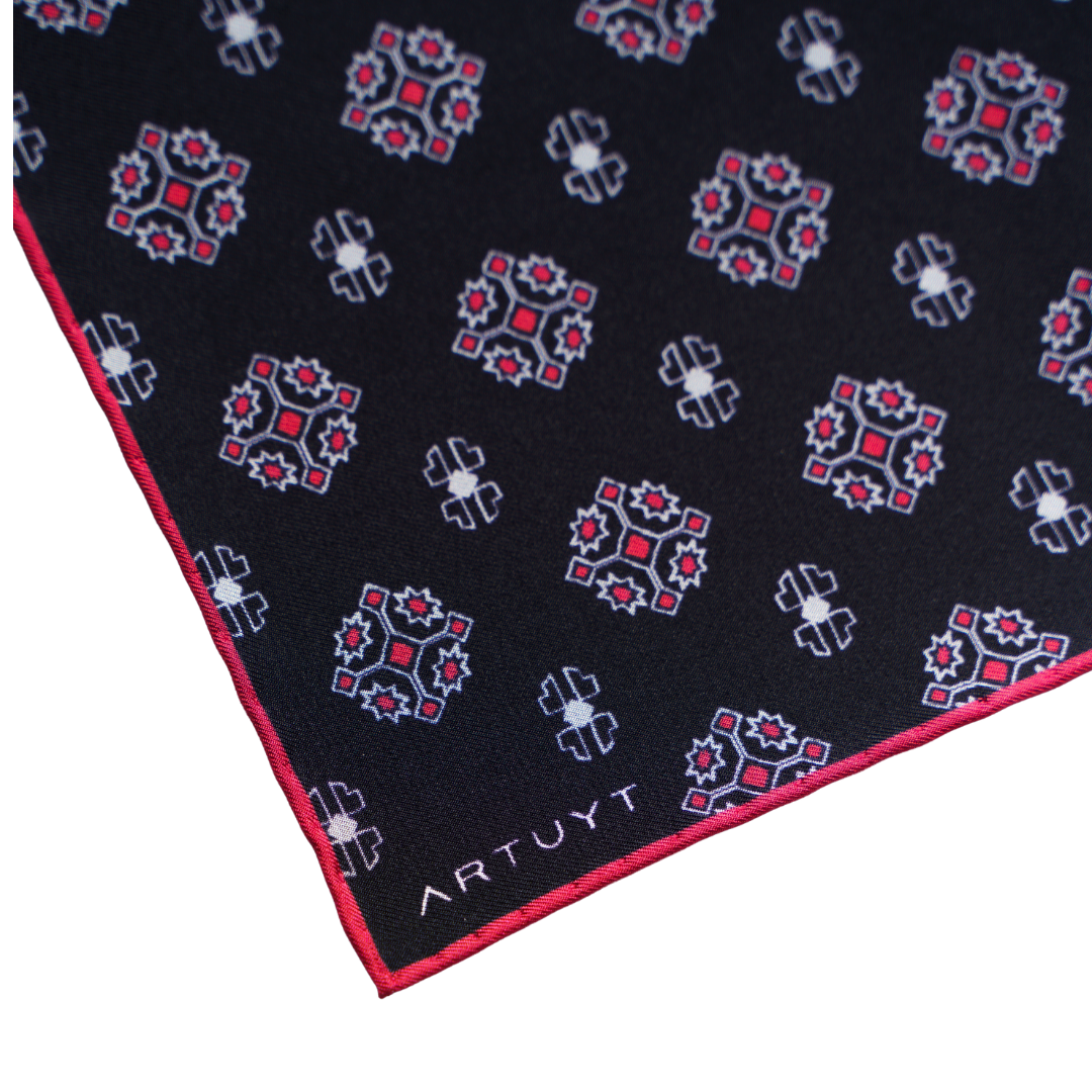 Silk Twill Pocket Square "Samples of Ornaments #4" - Image 2