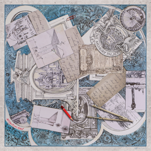 Silk scarf "Imaginary Garden"