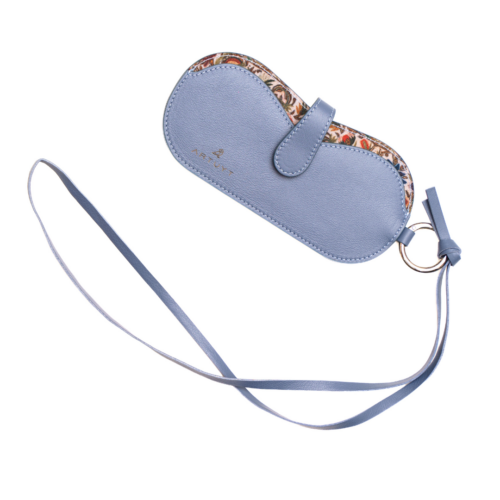 Leather glasses case - blue
